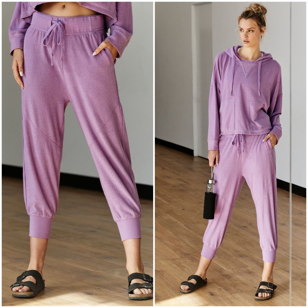 Free People Radiant Loose Terry Joggers Pants Sz S